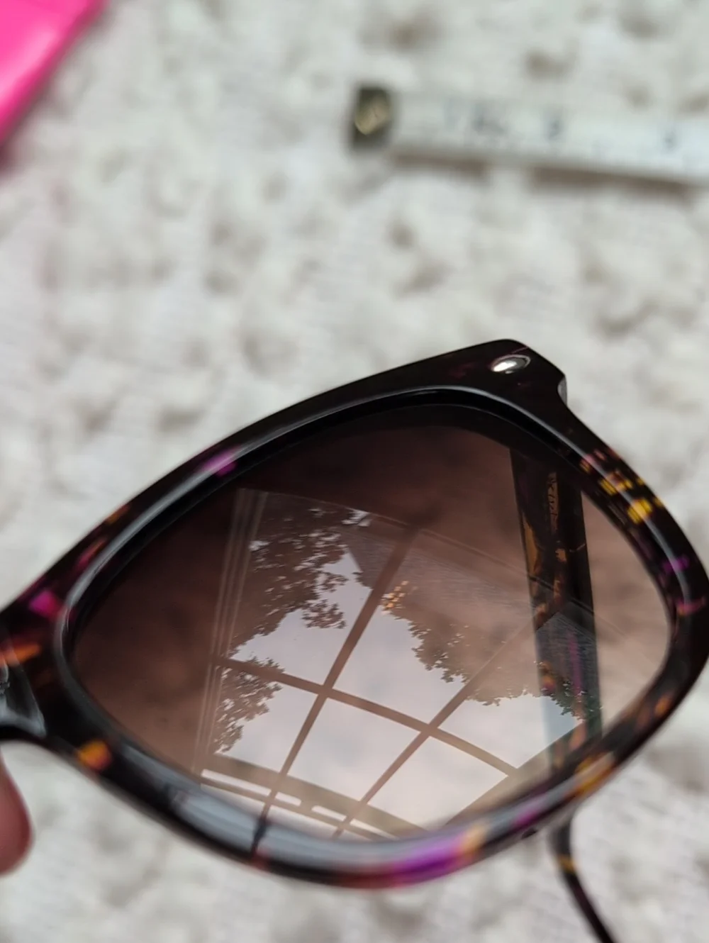 Betsey Johnson Tortoise Shell Prescription Sunglasses Hot Pink Case Wayfarer